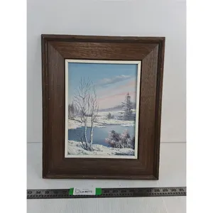"Winter Scene" Framed Oil Painting By Seabrooke R. Approx 18"x15"