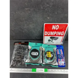 No Dumping Sign 10" x 7", Plastic Jaw Clips, TV Cables, Eyebrow Razors