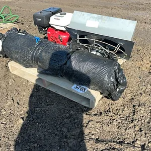 APPROX 50''(W)x250'(L) ROLL OF FIBRE GLASS, VENT FAN, NEW 13 HP OHV MOTOR