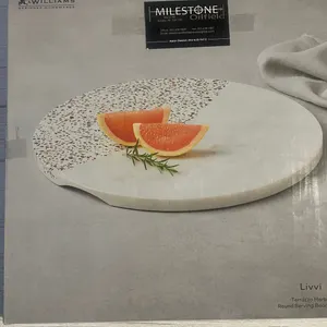Donated by Milestones Oilfield - Terrazzo Marble Round Serving Board