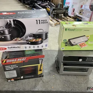 Pot & Pan Set, 7500 Watt Work Space Heater, Food Sealer & Air Fryer Toaster Oven
 UNRESERVED