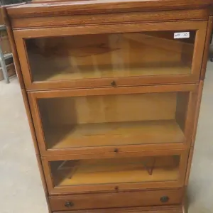 Oak Lawyer's Stacking Bookcase with 3 Stacks, Top and Bottom with Drawer – 51" x 34" x 12"