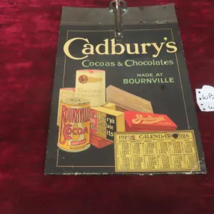 1926 Cadbury's Cocoas and Chocolates General Store Advertising Calendar and Clipboard Wall Hanger