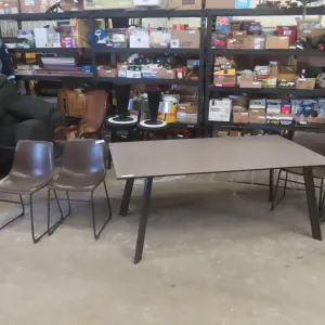 Amisco Harley Dining Table with 6 Ashley Centair Dining Chairs