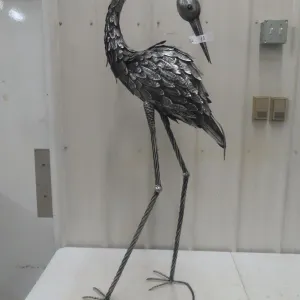 Metal Crane Ornament — Indoor/Outdoor, 48" Tall