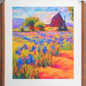 MARION ROSE "IRIS FIELD" FRAMED GICLEE ART PRINT