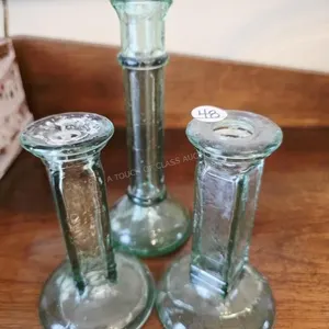 Mexican Glass Candlestick Holders