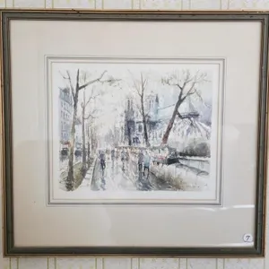 "Paris" Signed Watercolour