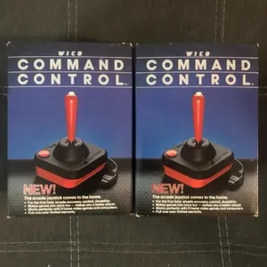 2 Commodore joysticks command control original box