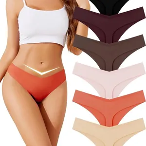 NEW 6Pc (L) Seamless V Cut Thongs for Women