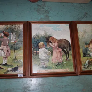 3 Reproduction Victorian Style Prints Measures 19 x 23