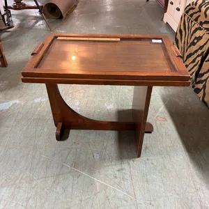 Mid-Century Tea Table With Serving Tray Measures 24 x 16 x