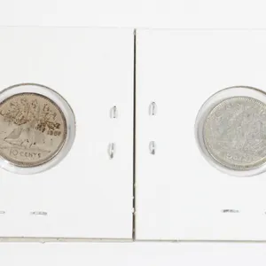 #41 1954 Canada 10 Cent Silver Dime Lot of 2
