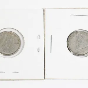 #40 1953 Canada 10 Cent Silver Dime Lot of 2