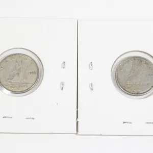 #44 1958 Canada 10 Cent Silver Dime Lot of 2