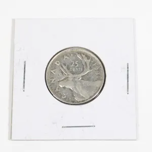 #28 1951 Canada 25 Cents Silver Quarter