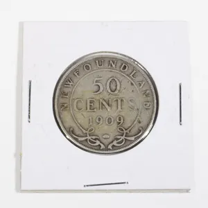 #51 1909 50 Cents Newfoundland Silver Coin