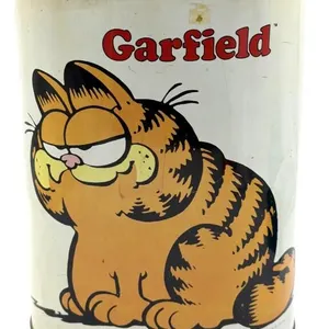 Vintage Garfield Metal Waste Basket 13” Tall
-