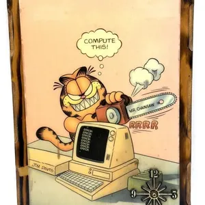 Vintage Garfield Wood Wall Clock 10.5” x 15”
-