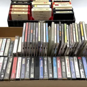 8-Track Tapes, Cassette Tapes, and CDs
-