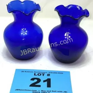 COBALT BLUE BUD VASES