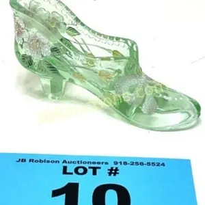 FENTON GLASS SHOW HAND PAINTED W STICKER