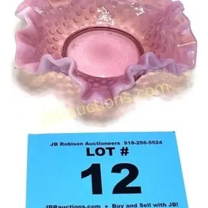 CRANBERRY HOBNAIL DISH