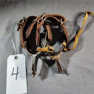 Vintage Western Spurs with leather straps by D&D
