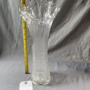 Clear Glass Swung Flower Vase Vase 15" T