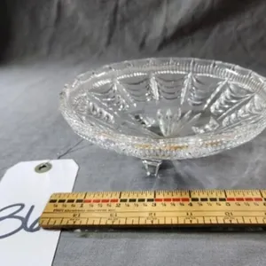 Antique Cut Glass Plate 7" Dia x 2.5"T