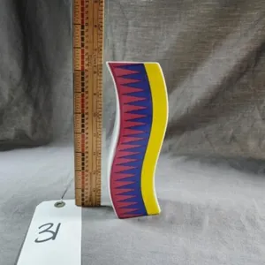 Vintage Vase Abstract Curvy Betallic 1993s