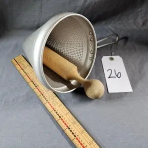 Conical Sieve Strainer & Solid Wood Masher Pestle