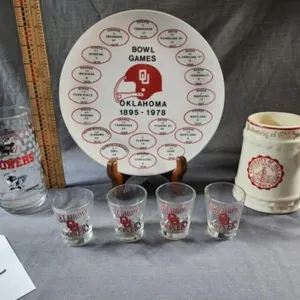 OU Plates Bowl Games; Glass, Shot Glasses, Mug