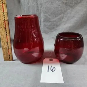 Vtg Dietz Fitzall Red Loc-Nob Globe Qty 2