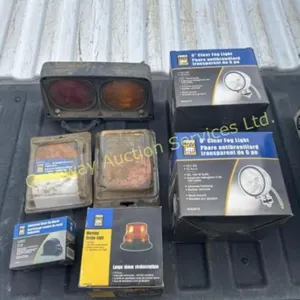 Strobe light, back up alarm, clearance lights