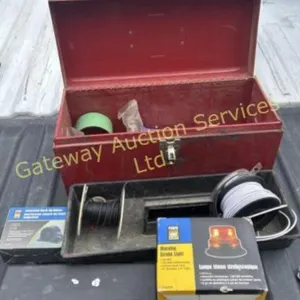 Toolbox with electrical supplies, backup alarm