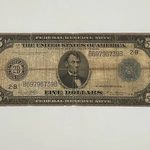 1914 Large $5 Federal Reserve Note