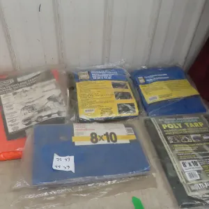 5 New Tarps (2) 10' x 12' , (2) 8' x 10', (1) 8' x 8' 