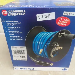 New Campbell Hausfield 3/8'' Air Hose 50ft on Retracting Reel 