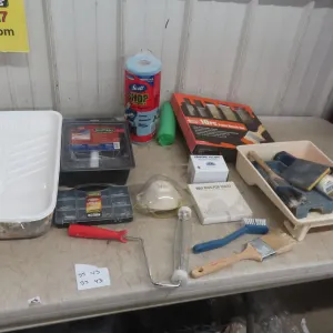 Painting Supply: Brushes, Rollers, Nail Kit, Toilet Ring & Flapper 