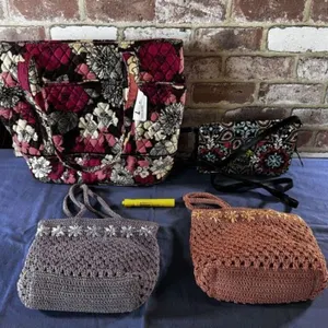 SELECTIONO F 4 SOFT-SIDED PURSES / BAGS; 2 ARE