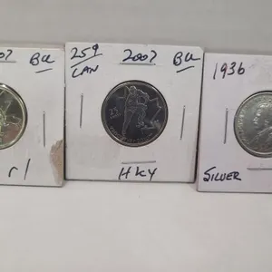 1936 Silvee 25 Cents,2 2007 BU Olympic Quarters