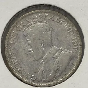 1932 Canada silver 25 cent coin. Low