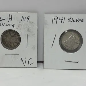 1902 H Silver 10 Cents, 1941 Silver 10 Cents