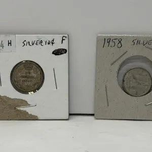 1874 H Silver 10 Cents, 1958 Silver 10 Cent