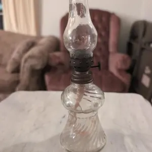 Small glass oil lamp