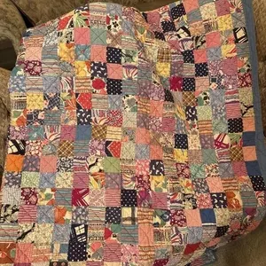 Patchwork quilt hand stitched and hand quilted
