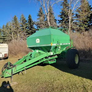 Lot 7. JD model 787 air seeder tank, good tires and fan, no drive system, 230 bu. capacity