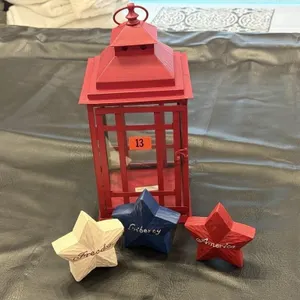 Patriotic stars, red lantern