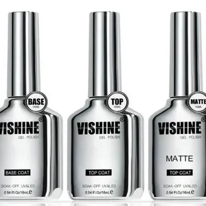Vishine Gel Polish Set - Base Coat, Matte Top Coat, and Top Coat (16 mL Each)